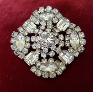 Silver rhinestone pin